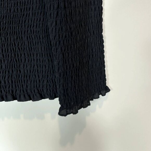 Revolve 1. STATE Smocked Off Shoulder Blouse Black Sz XS - Picture 5 of 10